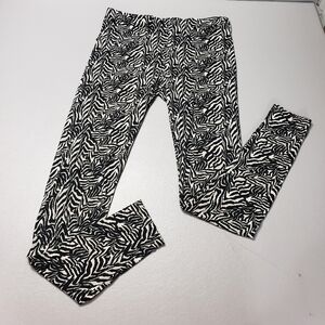 Amanda blu zebra gray and cream print leggings women's size large